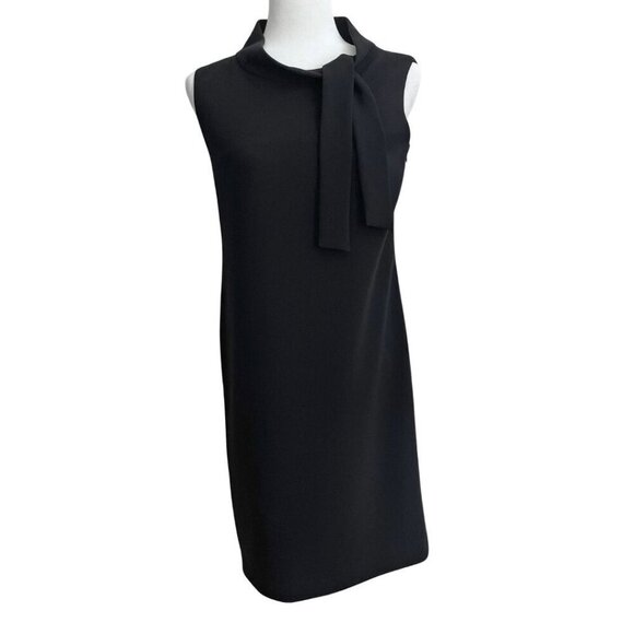 BOUTIQUE MOSCHINO BLACK MOCK NECK SLEEVELESS SHIFT DRESS - 6 - Picture 1 of 10